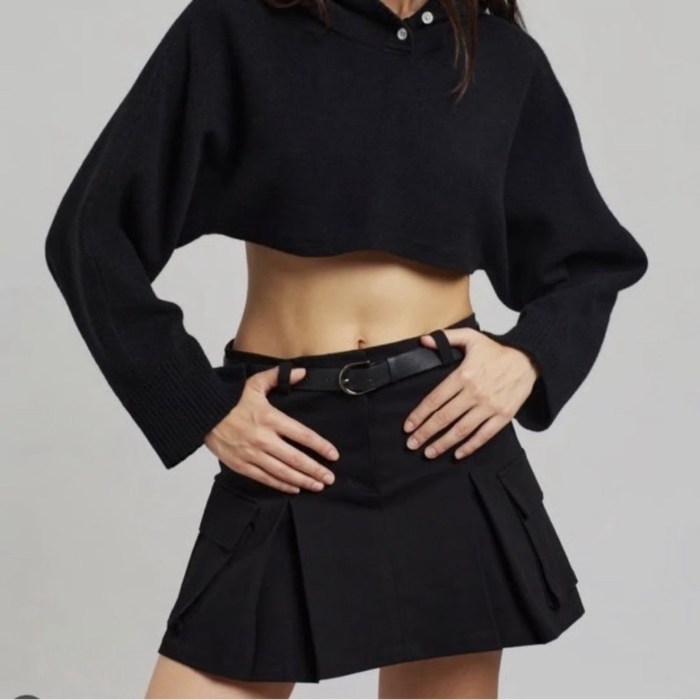 The Frankie Shop Women's Cargo Pleated Audrey Mini Skirt Black Medium